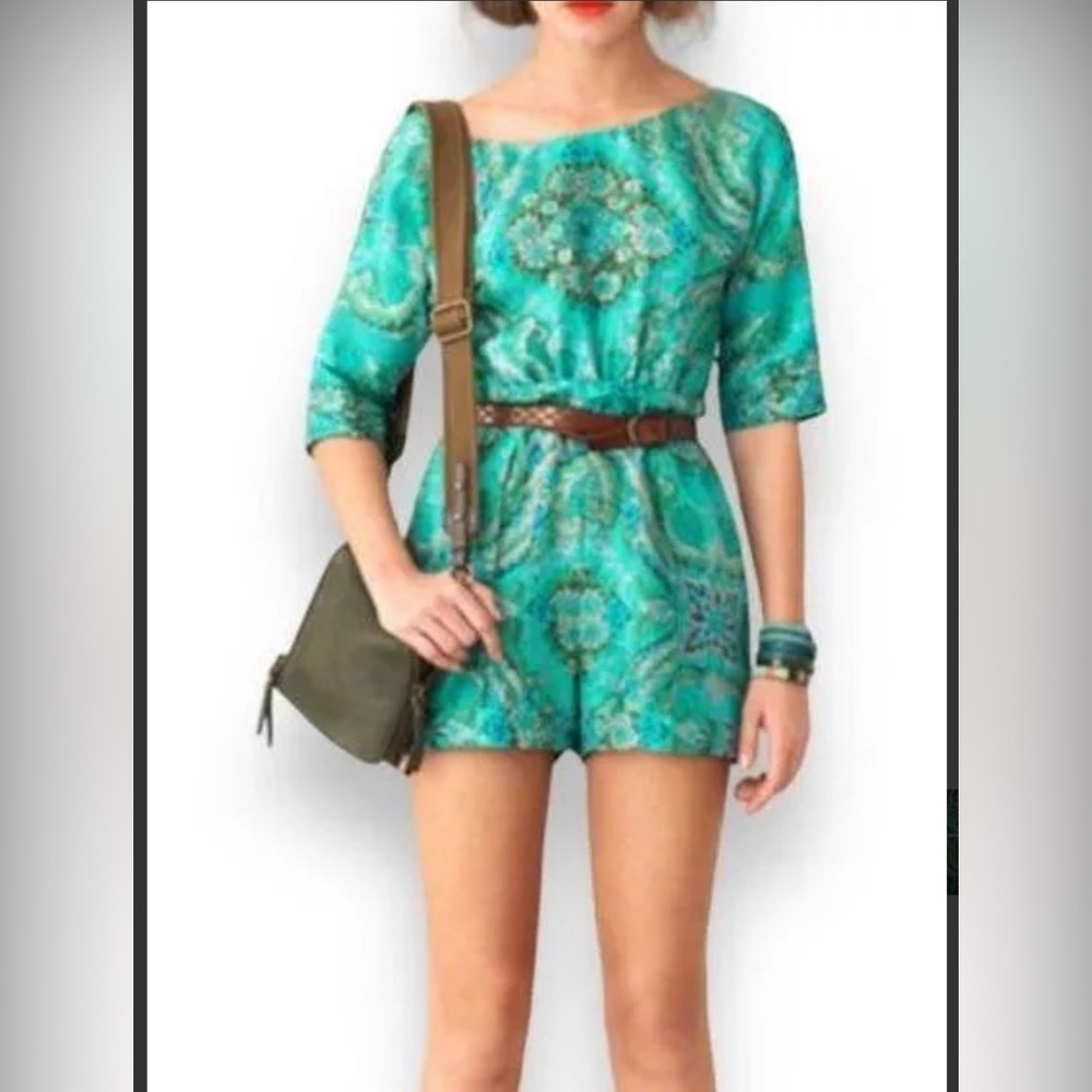 J.Crew Rare 100% Silk Casbah Romper size 2